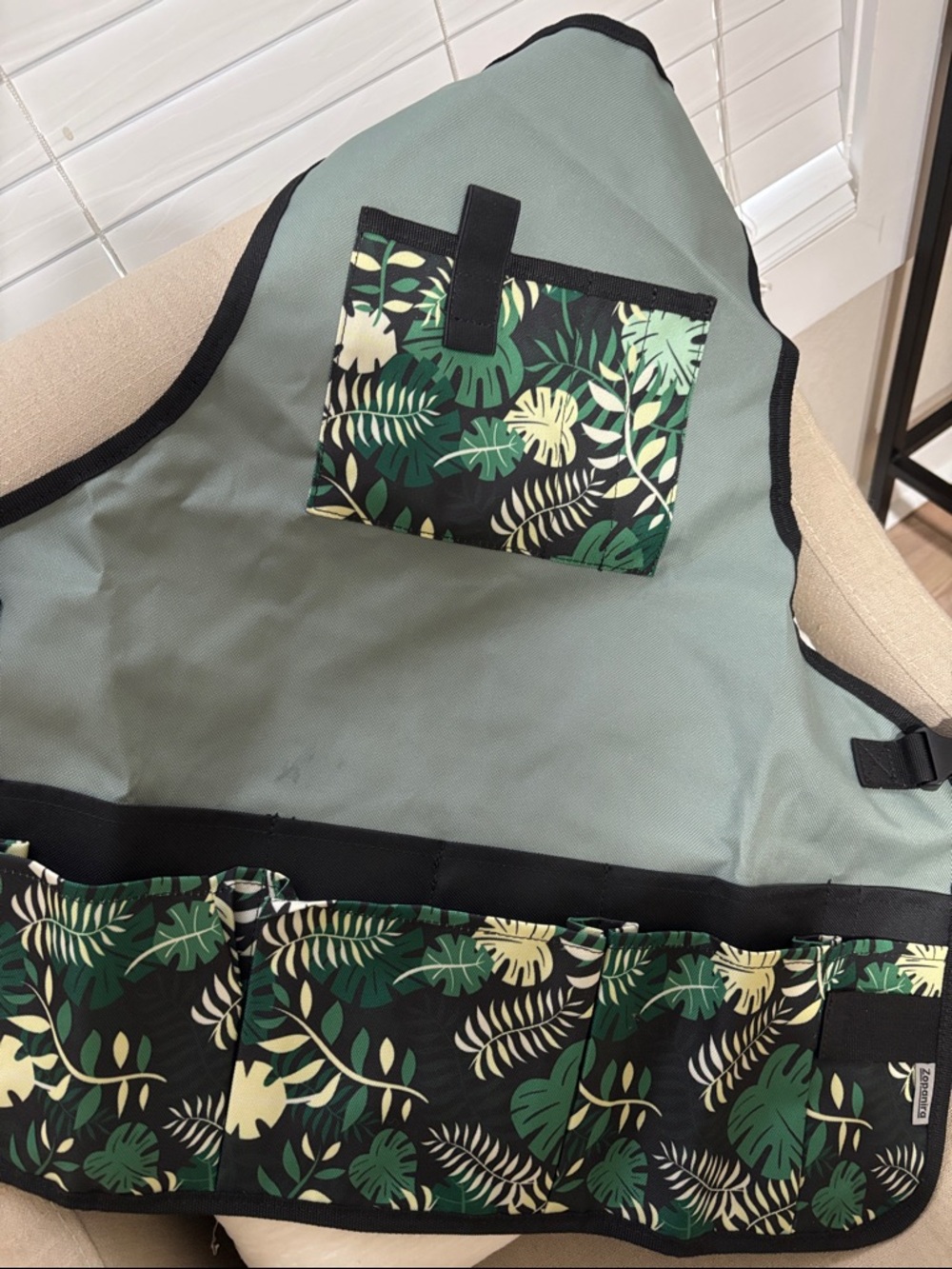 Green Tropical Print Tool Apron